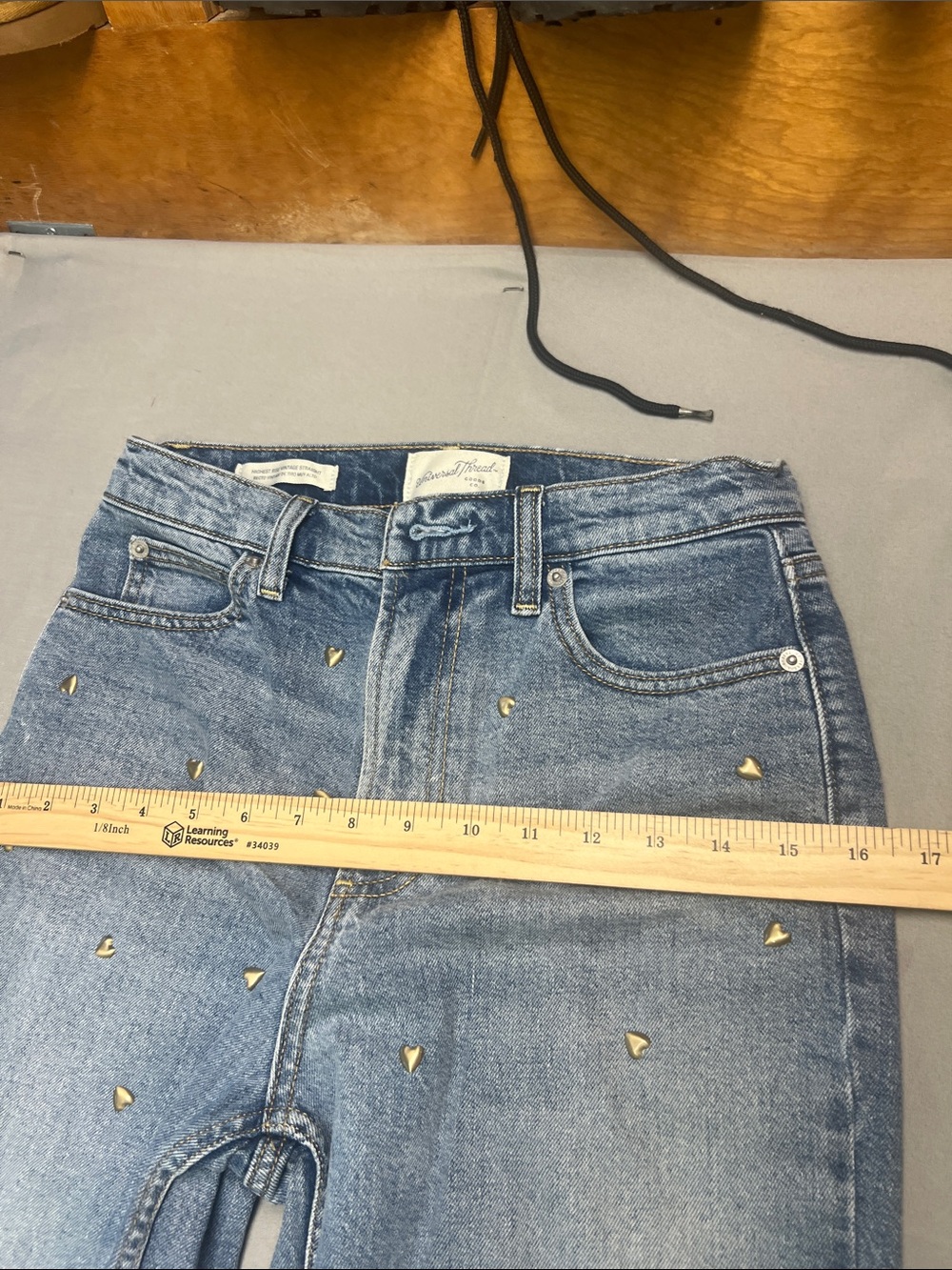 Universal Thread Light Blue Wide-Leg Jeans with Gold Studs - Picture 9 of 11